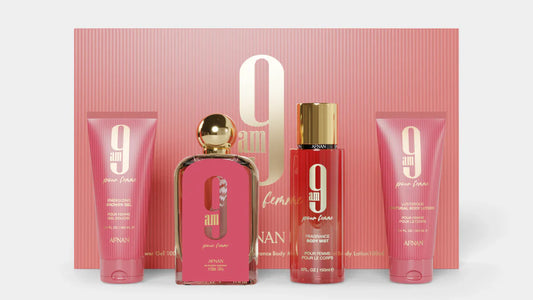9am Pour Femme by Afnan eau de Parfum 4PC GIFT SET - PERFUME BOUTIQUE