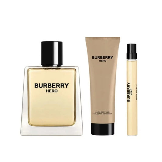 Burberry Hero Eau de Toilette 3-PC Mens Gift Set - PERFUME BOUTIQUE