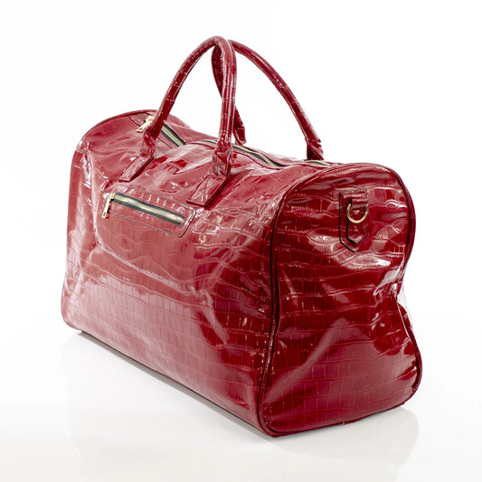 Red Leather Travel Bag - PERFUME BOUTIQUE