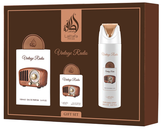 Vintage Radio Eau de Parfum 3PC Set by Lattafa