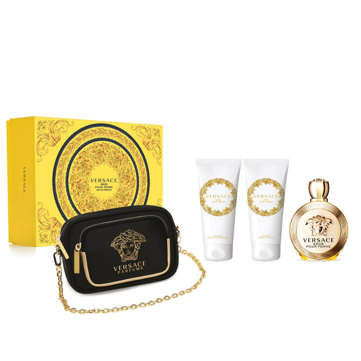 Eros Pour Femme 4pc Gift Set by Versace Eau de Parfum PERFUME