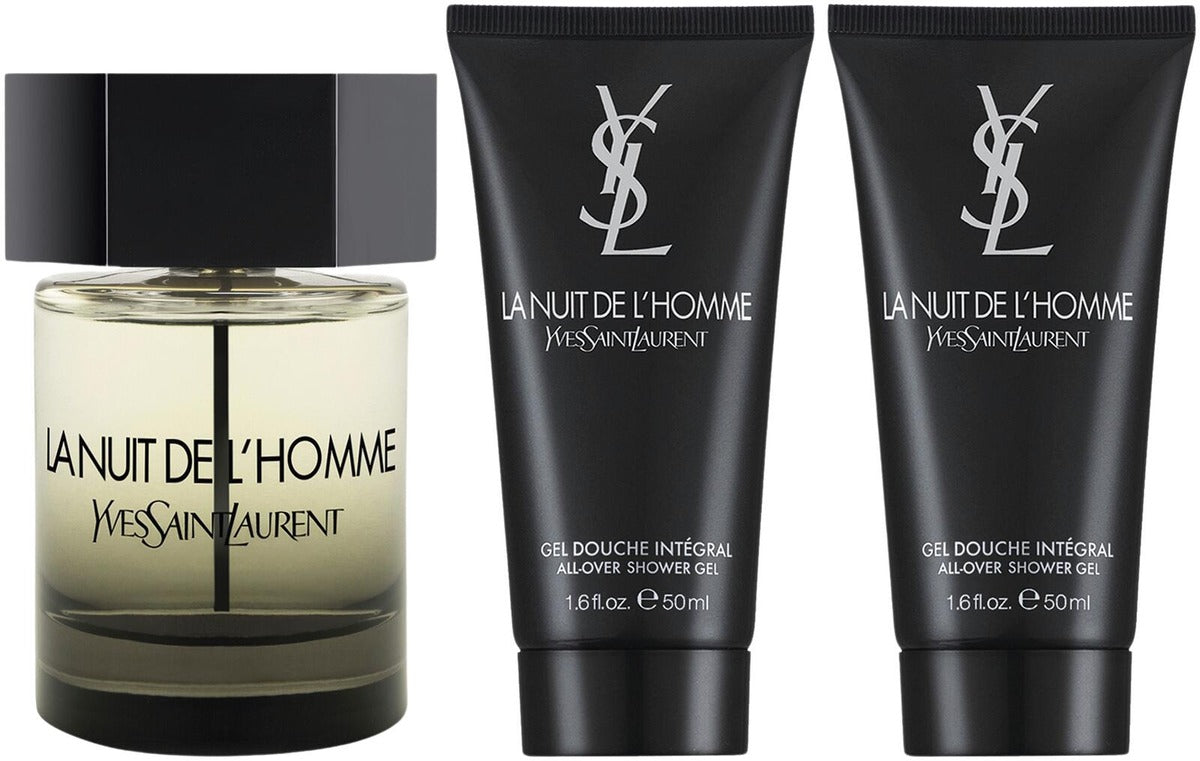 YSL La Nuit De L'Homme Eau de Toilette 3PC Gift Set for Men by Yves Saint Laurent