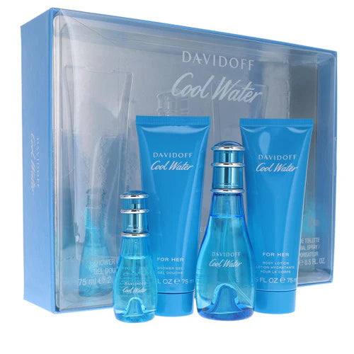 Cool Water 4-Piece Gift Set by Davidoff Eau de Toilette for women - PERFUME BOUTIQUE