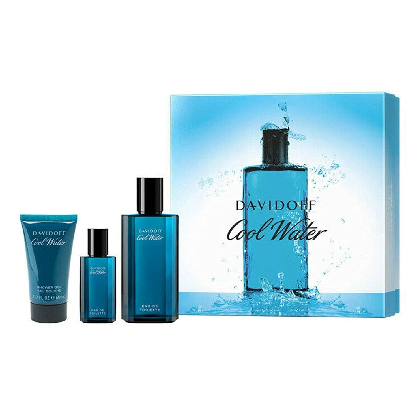 Cool Water Eau de Toilette 3PC Set by Davidoff Men (2.5 oz)
