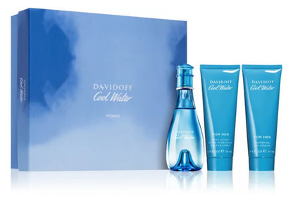 Cool Water 3 piece Women Gift Set by Davidoff Eau de Toilette - PERFUME BOUTIQUE