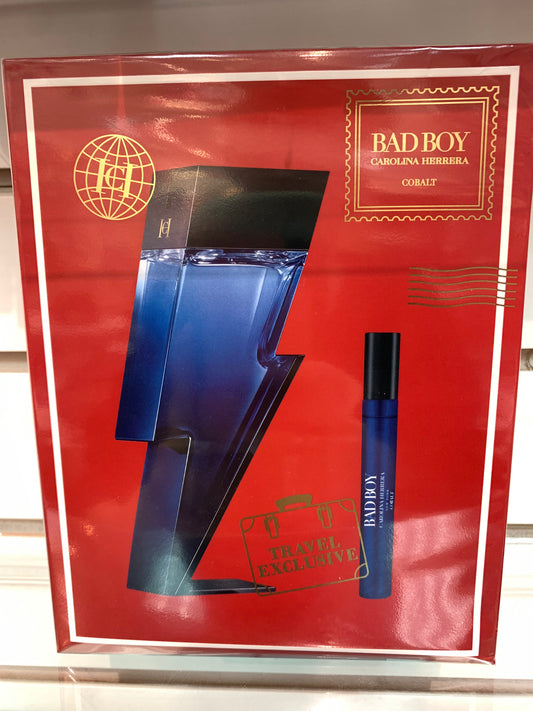 Bad Boy Cobalt by Carolina Herrera Eau de Parfum ÉLECTRIQUE Travel Exclusive 2PC Set - PERFUME BOUTIQUE