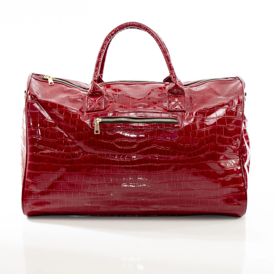 Red Leather Travel Bag - PERFUME BOUTIQUE