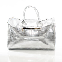 Load image into Gallery viewer, Shining Silver Leather Travel Bag
