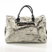 Charger l&#39;image dans la galerie, Gray Fur and Black Leather Travel Bag
