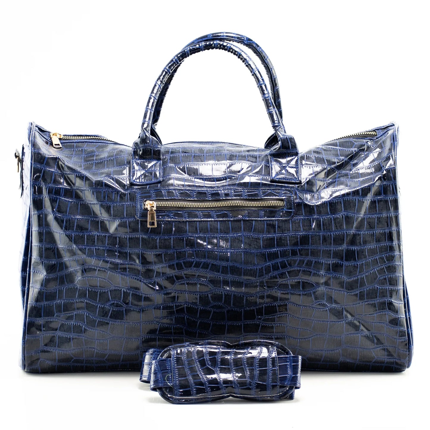 Royal Blue Leather Travel Bag