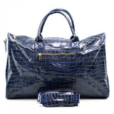 Royal Blue Leather Travel Bag