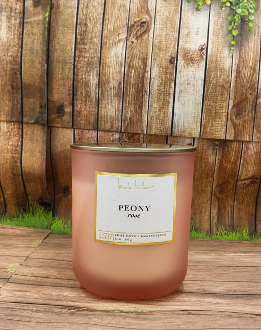 Scented Candle Peony Rose Nicole Miller Shape Round