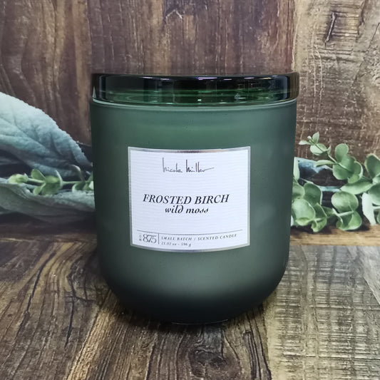 Scented Candle Frosted Birch Wild Moss XL Shape Round - PERFUME BOUTIQUE