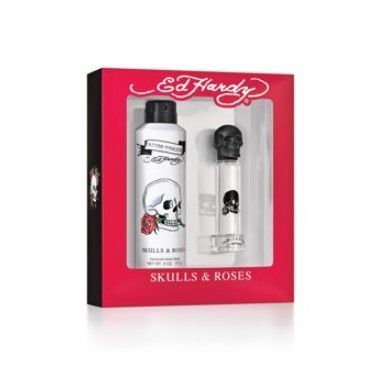 Ed Hardy Skulls & Roses for Him Gift Set 2pcs by Christian Audigier Eau de Toilette - PERFUME BOUTIQUE