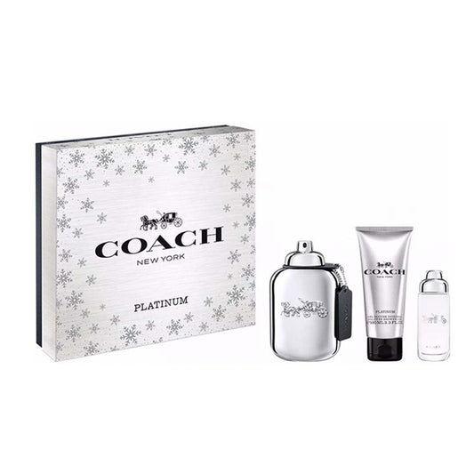 Coach NY Platinum 3PC Men Gift Set by Coach Eau de Parfum - PERFUME BOUTIQUE