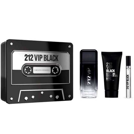 212 VIP Black Men 3-Piece Gift Set by Carolina Herrera eau de Parfum - PERFUME BOUTIQUE