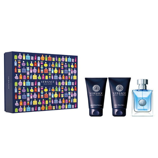 Versace Pour Homme Men Gift Set 1.7oz EDT + 1.7oz Hair & Body Wash + 1.7oz After Shave Balm by Versace Eau de Toilette